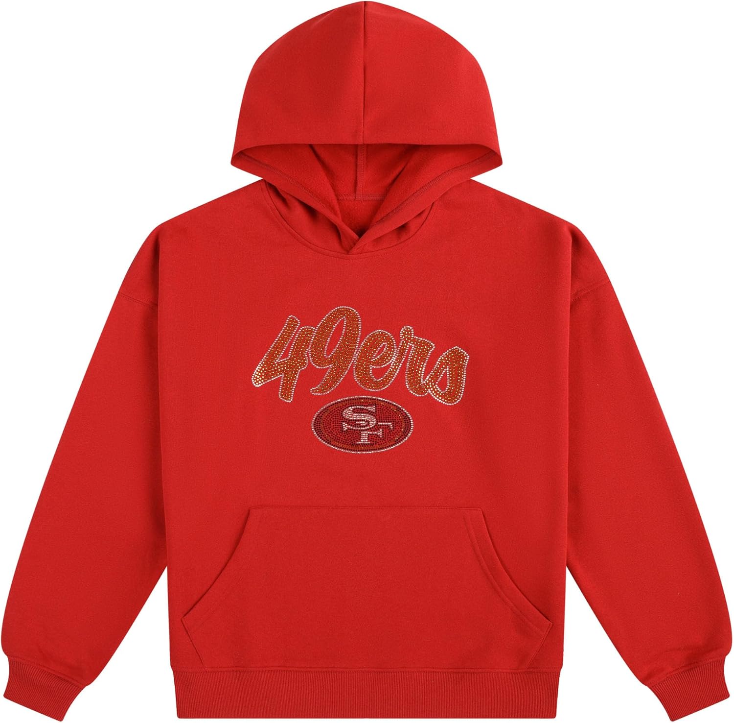 FOCO NFL womens Nfl Rhinestone Team Logo Oversized Oversized Hoodie Sweatshirt - Image 4