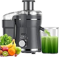 Vista 1 de Máquina exprimidora, extractor de exprimidor centrífugo de 500 W con 3 velocidades y boca ancha de 3 pulgadas para frutas y verduras, exprimidor