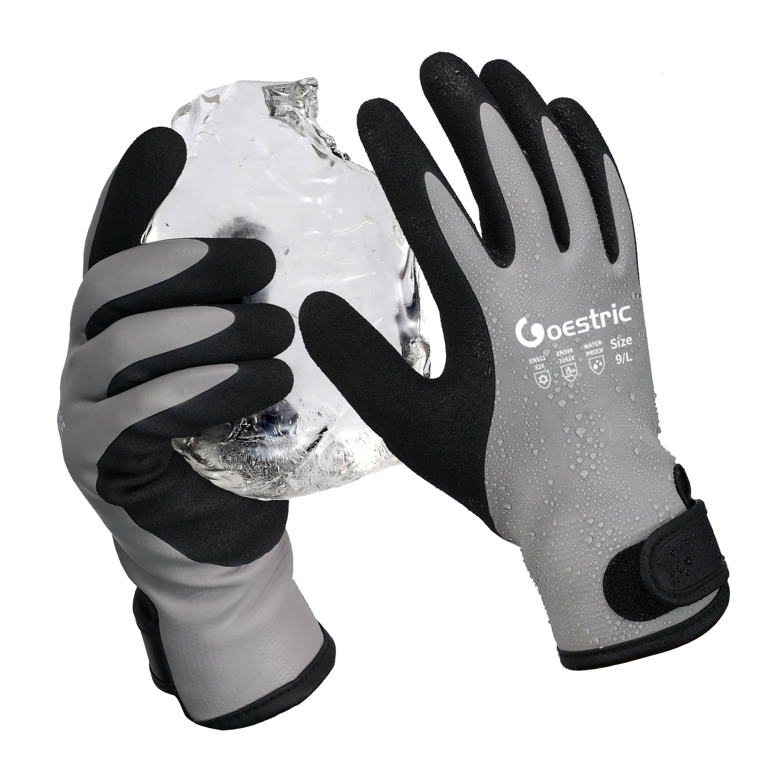 100% Waterproof Winter Work Gloves for Men Women, Freezer Gloves with Grip for Shoveling Snow