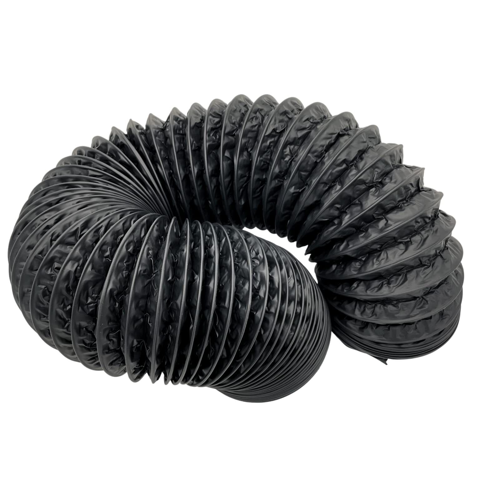 Airtech-Uk Black Flexible Ducting 100Mm (4") - Ideal For Grow Tents, Kitchens & Restaurants - 5M Length