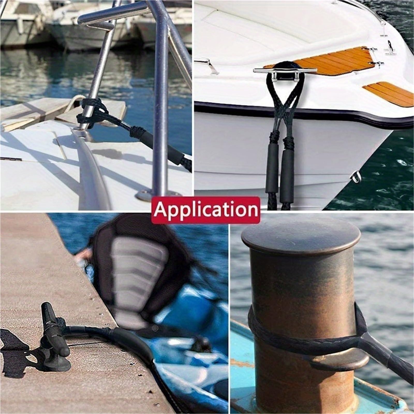 Festmacherleine, 2-teiliges Set Bungee-Dock-Linie Festmacher-Dock ausziehbar oder sicheres Andocken von Kanus, Motorbooten, Zubehör