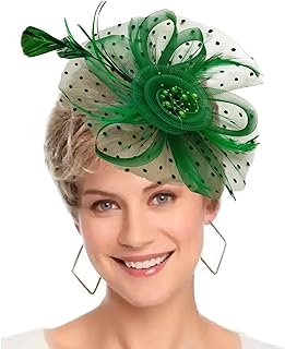 Fascinators Hat for Women – Flower Mesh Feathers Headband & Hair Clip, Elegant Tea Party Hat for Kentucky Derby, Cocktail Events & Weddings