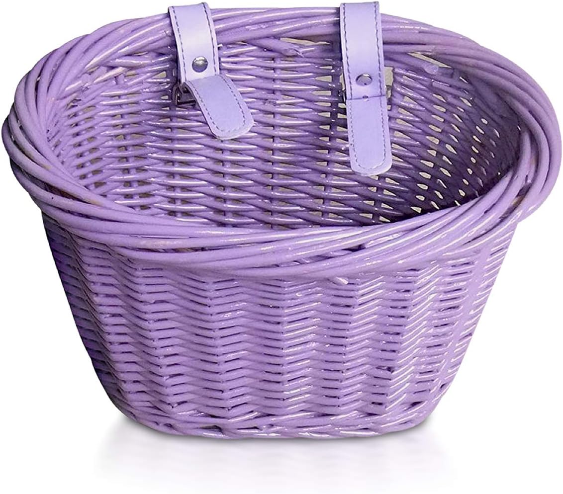Evo E-Cargo Wicker Jr. Purple, Handlebar Basket, Wicker E-Cargo Wicker Jr., 27X22X22Cm, Purple