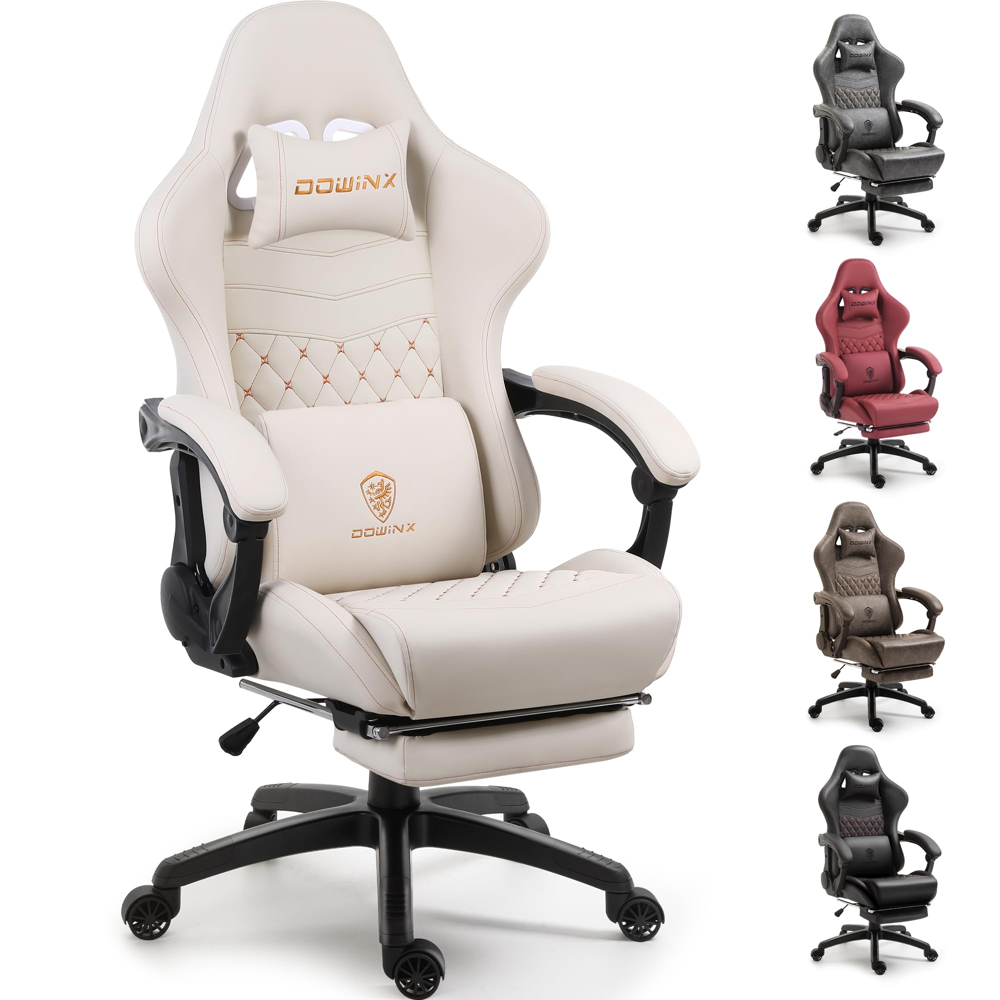 Dowinx Gaming Chair Big and Tall, Ergonomic Computer Chair with Footrest and Massage Lumbar Support, High Back Comfortable Gamer Chair for Adults