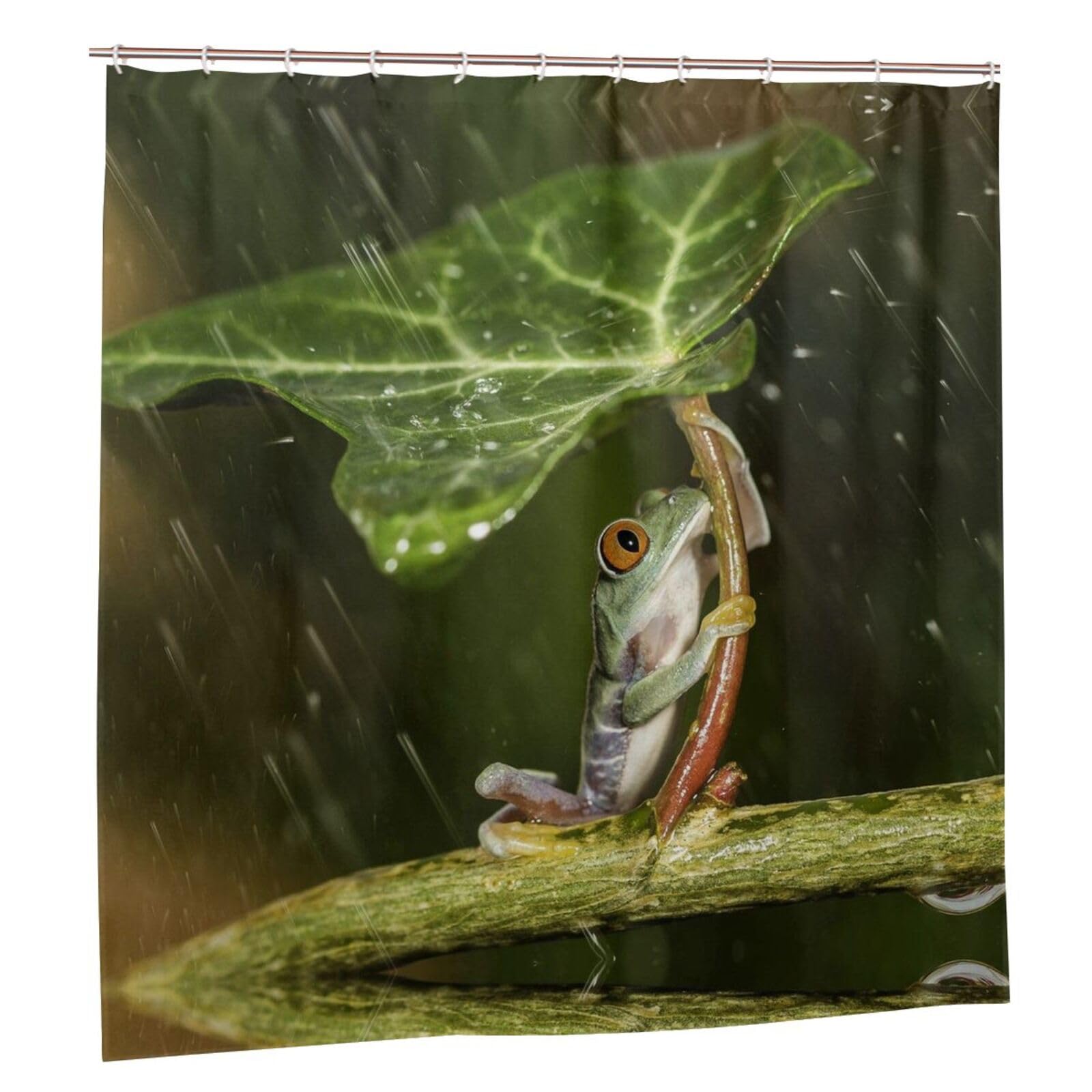Rideau de douche imprimé grenouille imperméable et rideau de salle de bain mode 183x183