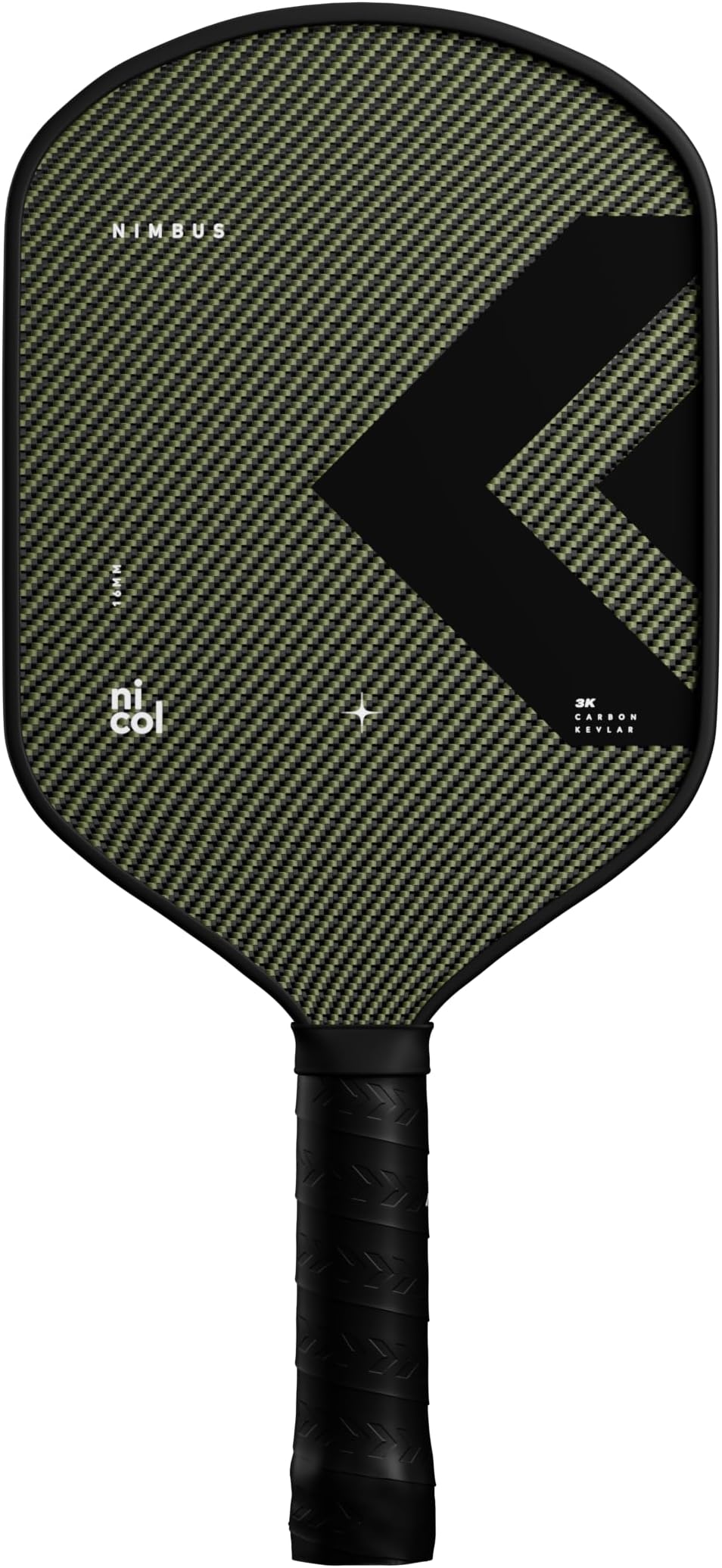 Nimbus by Nicol Pickleball - Thermoformed 3K Carbon Fiber Infused with Yellow Kevlar Surface Pickleball Paddle for Increased Spin & Control -Aerodynamic Pickleball Racket with Elongated Handle