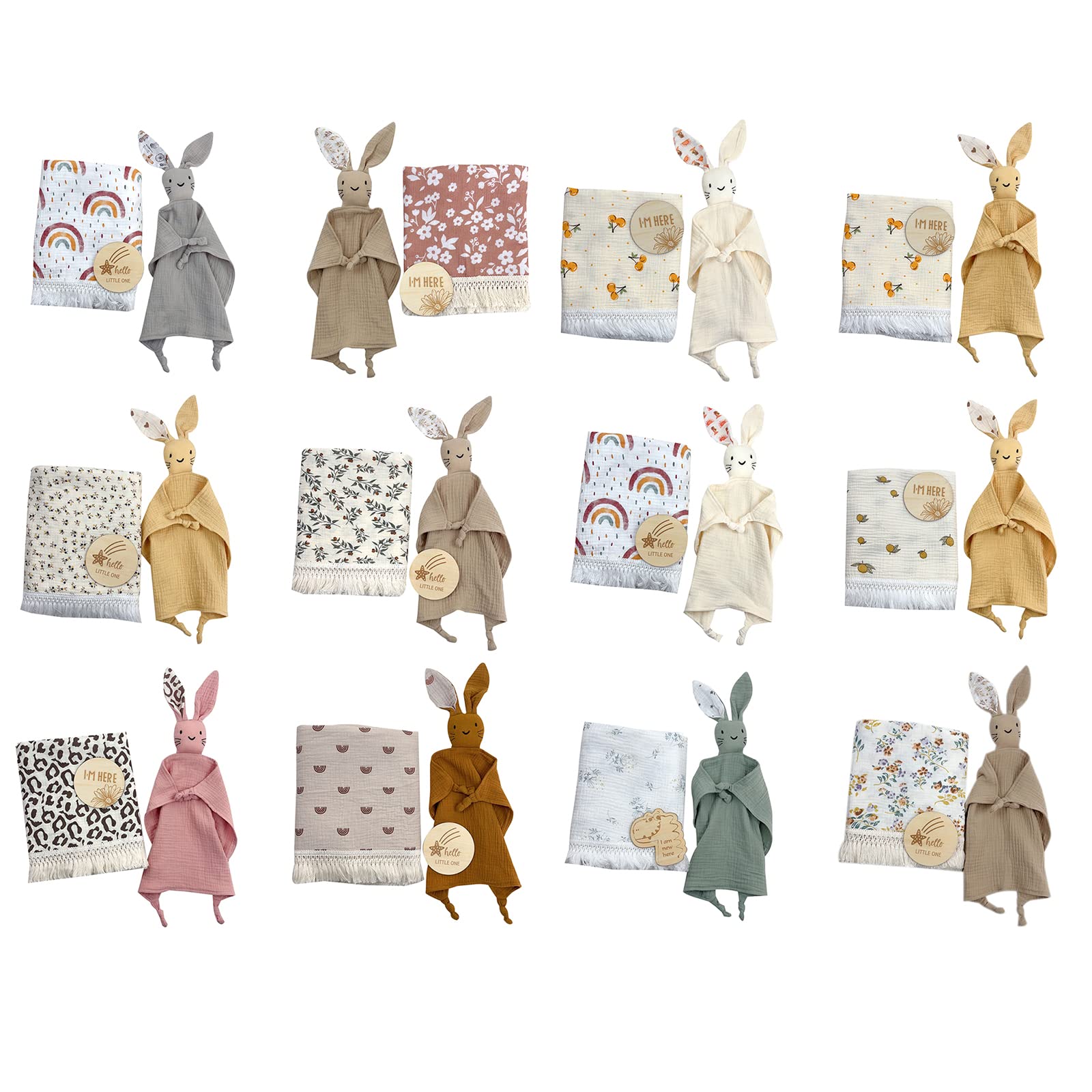 Accessori per bambini Mussola di Cotone Appease Asciugamano Neonato Pietre miliari Carta Con Coperta Coccole Set Per Neonato Infantile Coperte Per Bambini