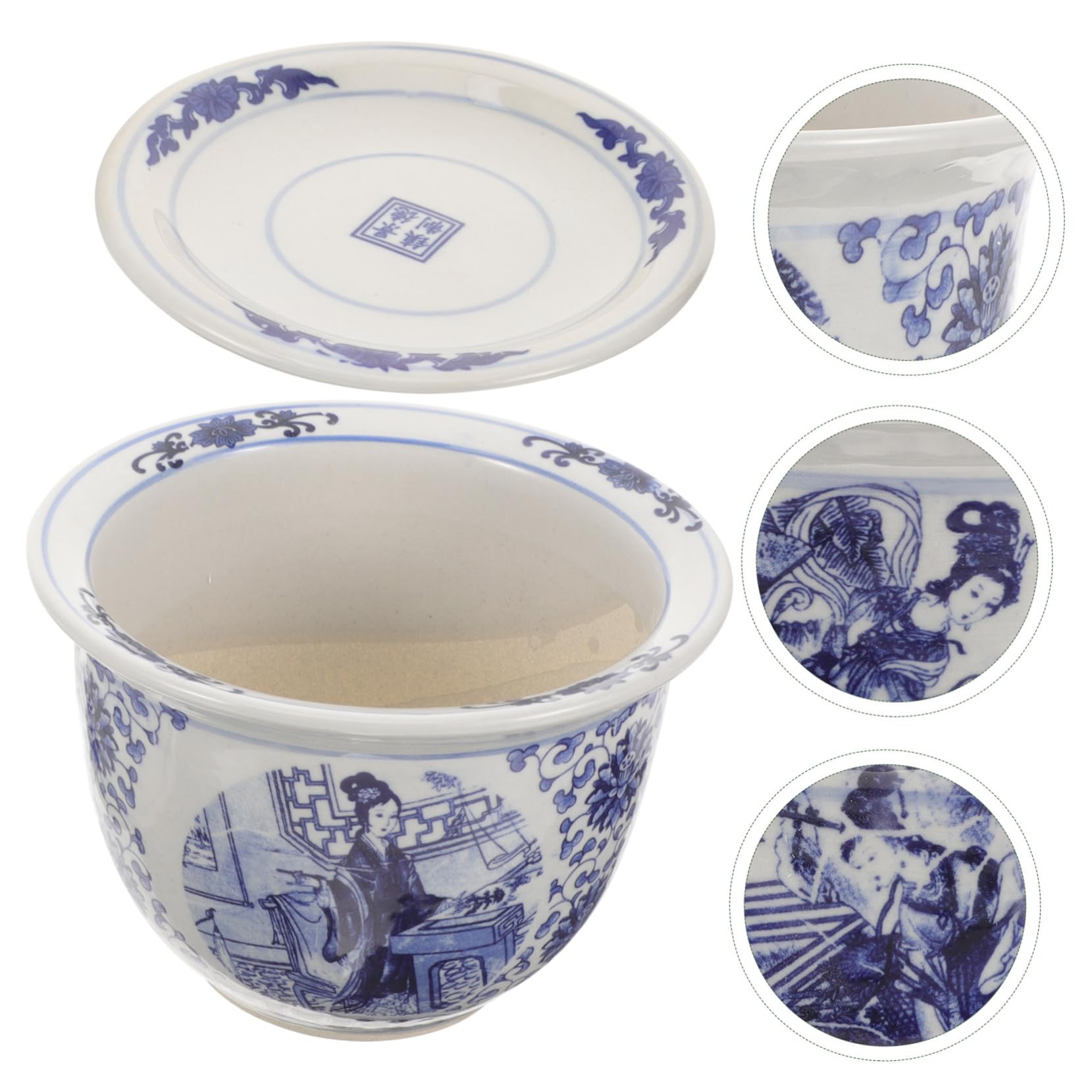 Ceramiczny Doniczkowy z Podstawką Do Sukulentów Elegancki Ceramiczny Doniczka Rośliny Idealny Do Kwiatów i Sukulentów Średnicy Ozdobny Akcent