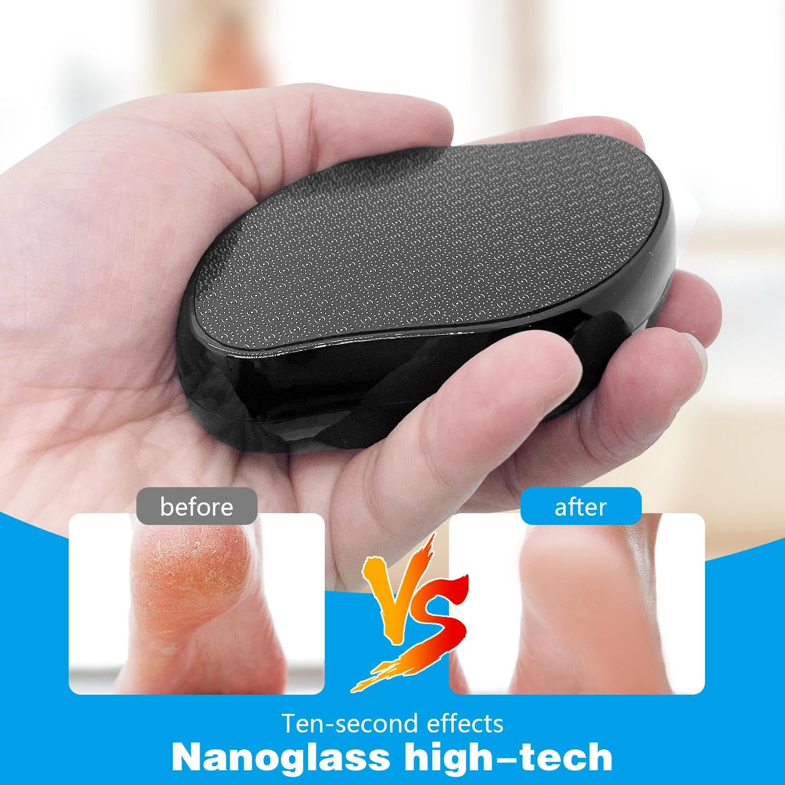 Lima Pies Durezas Nano Glass – Eliminador de Callos Profesional, Exfoliante Pies con Tecnología Nano, Lima Premium para Callos - Para Pies Hermosos (Negro)