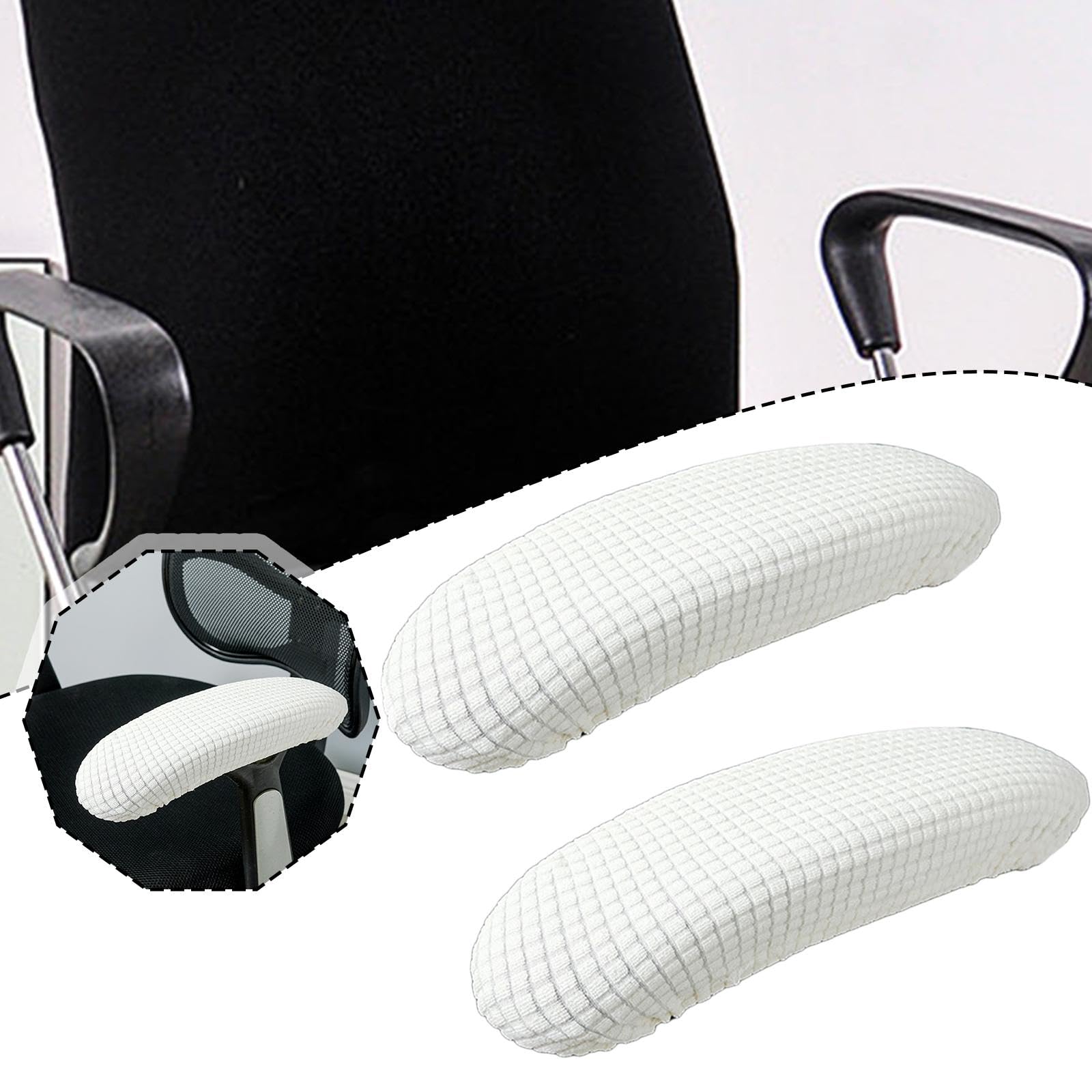 Fundas para reposabrazos de Silla de Oficina, extraíbles, cómodas, elásticas, Protectoras, Lavables a máquina, Blanco
