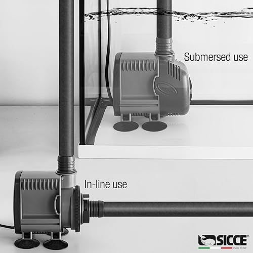 Miniatura 5 de SICCE Syncra Silent 0.5 Multifunción 185 GPH Bomba de agua sumergible  Hecho en Italia 8W ultra silencioso duradero para acuario pecera, fuente,