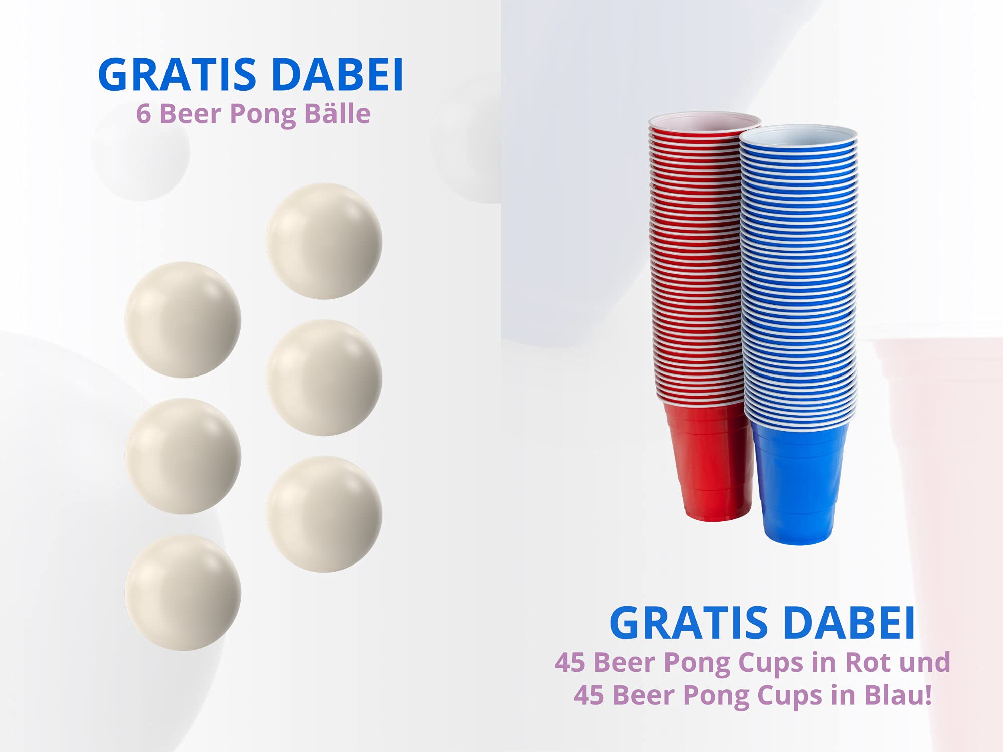 Table Beer Pong Stagecaptain Club Pliable Stable Aluminium Plateau MDF Mélaminé 5 mm Inclus 100 Gobelets 6 Balles Montage Rapide Compact Transport