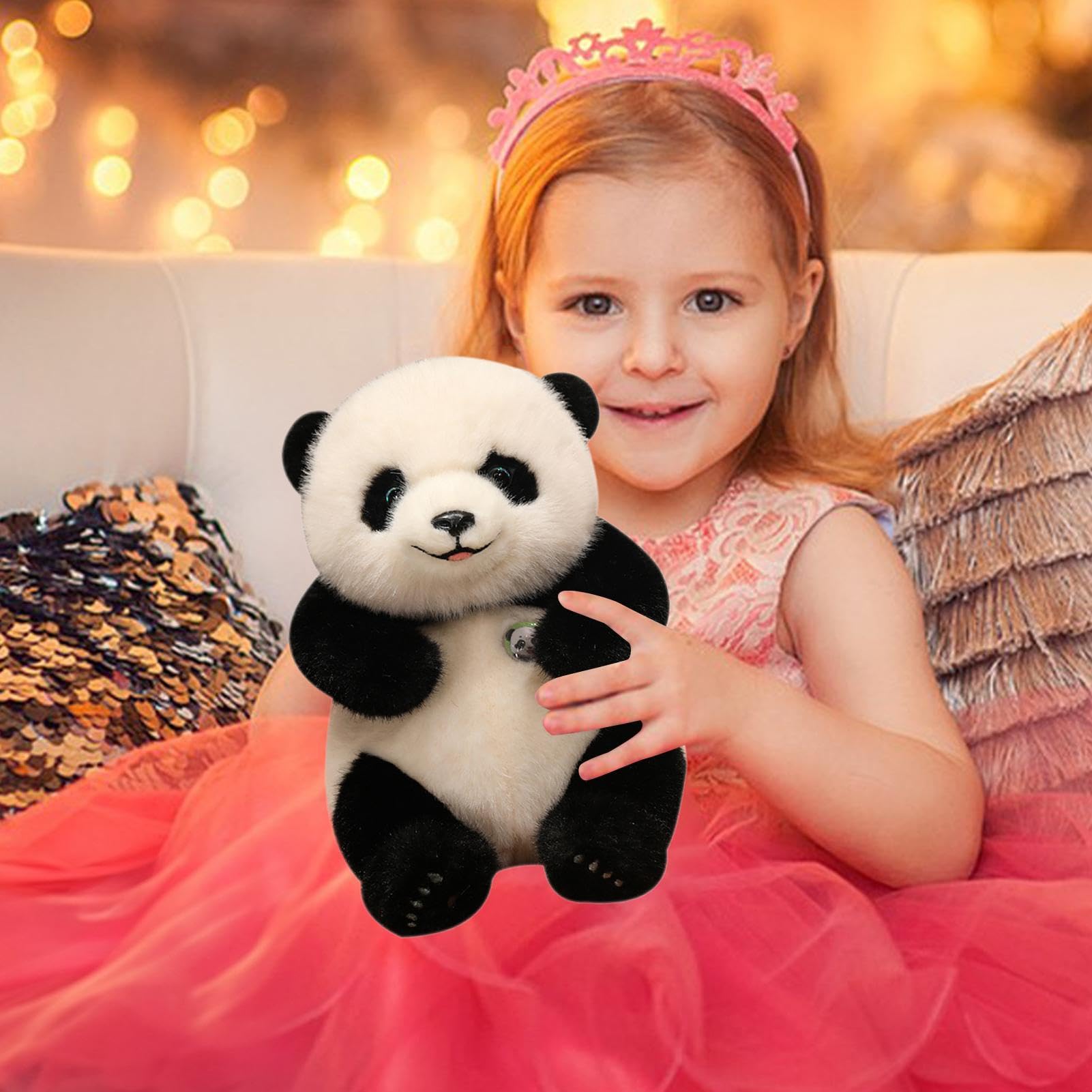Pluszowa zabawka Panda, poduszka z kreskówkowej pandy, miękka pluszowa Panda, dekoracyjna poduszka Panda, poduszka pluszowa niedźwiedzia, urocza poduszka do spania Panda dla dziewczynek