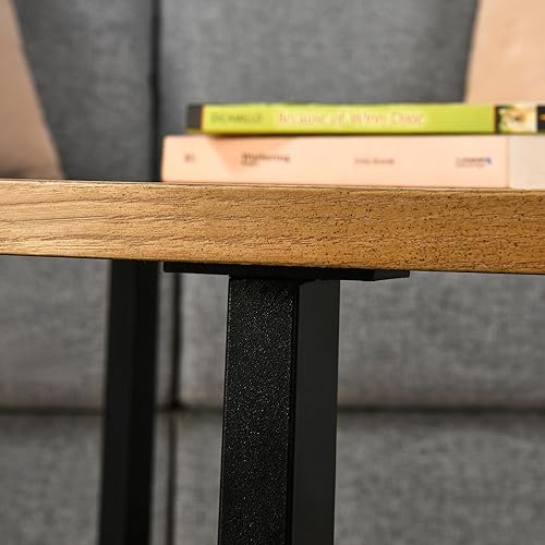 Miniatura 22 de LEEMTORIG KFZ-1338 - Mesa de centro redonda redonda para sala de estar, mesa de centro redonda de madera maciza de granja con almacenamiento, mesa