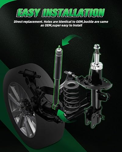 Miniatura 5 de SCITOO - Amortiguadores delanteros y traseros para Chevy se adapta a 2013-2015 para Chevy Spark Shocks 3330089 73019 3330090 73020 348036 5537