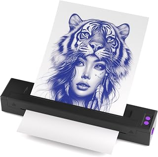 2026 New Upgraded Wireless Tattoo Transfer Template Printer, Shadow Tattoo Printer, with 20 Transfer Papers, Suitable for Professional Tattoo Artists