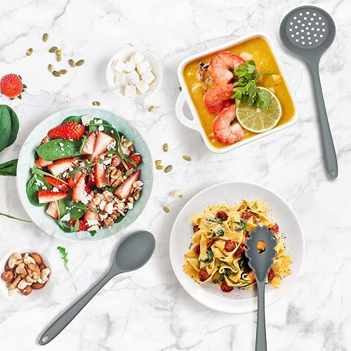 Miniatura 4 de Juego de cubiertos de silicona de 13 piezas, juego de utensilios de cocina con soporte para cubiertos, incluyendo pinzas, espátulas, cucharas y más