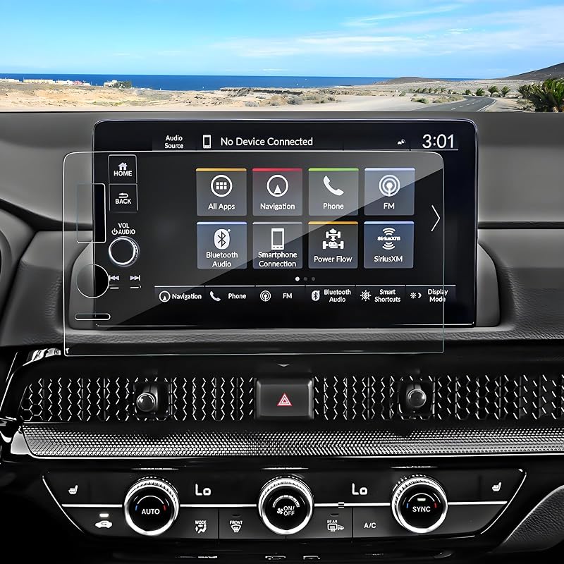 Película de vidro temperado fosco anti-reflexo Coleya para Honda CR-V Sport Touring Hybrid 2026-2027, tela touchscreen de 9 polegadas com 3 furos, 9H, kit com 1 peça