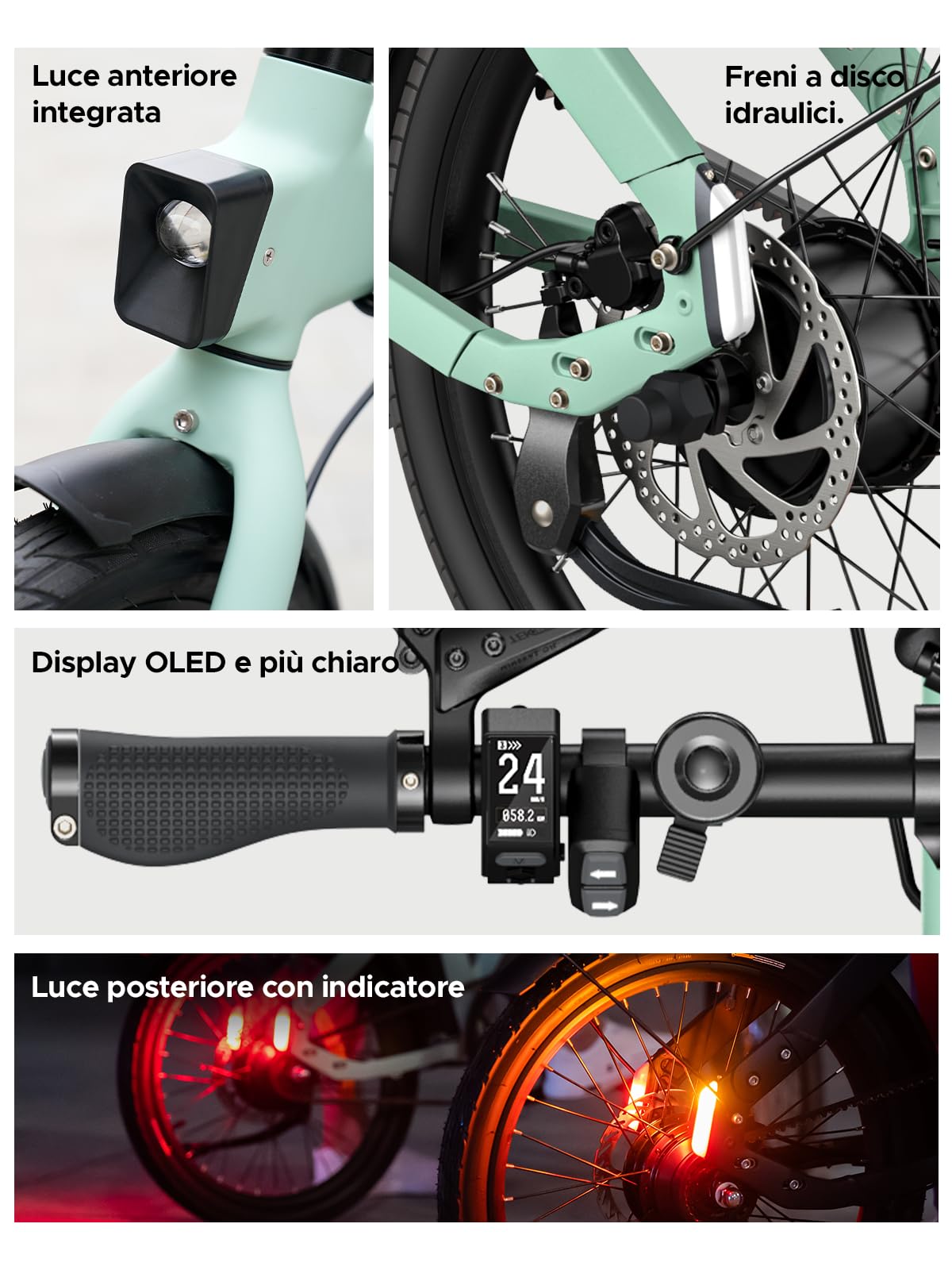 ENGWE P20 Bicicletta Elettrica Pieghevole | Batteria Rimovibile | | 36V 9.6Ah per 100km | Motore 250W | Sensore di Coppia | Freno a Olio | E-bike da 18.5kg | Commuter Urbano Viaggio