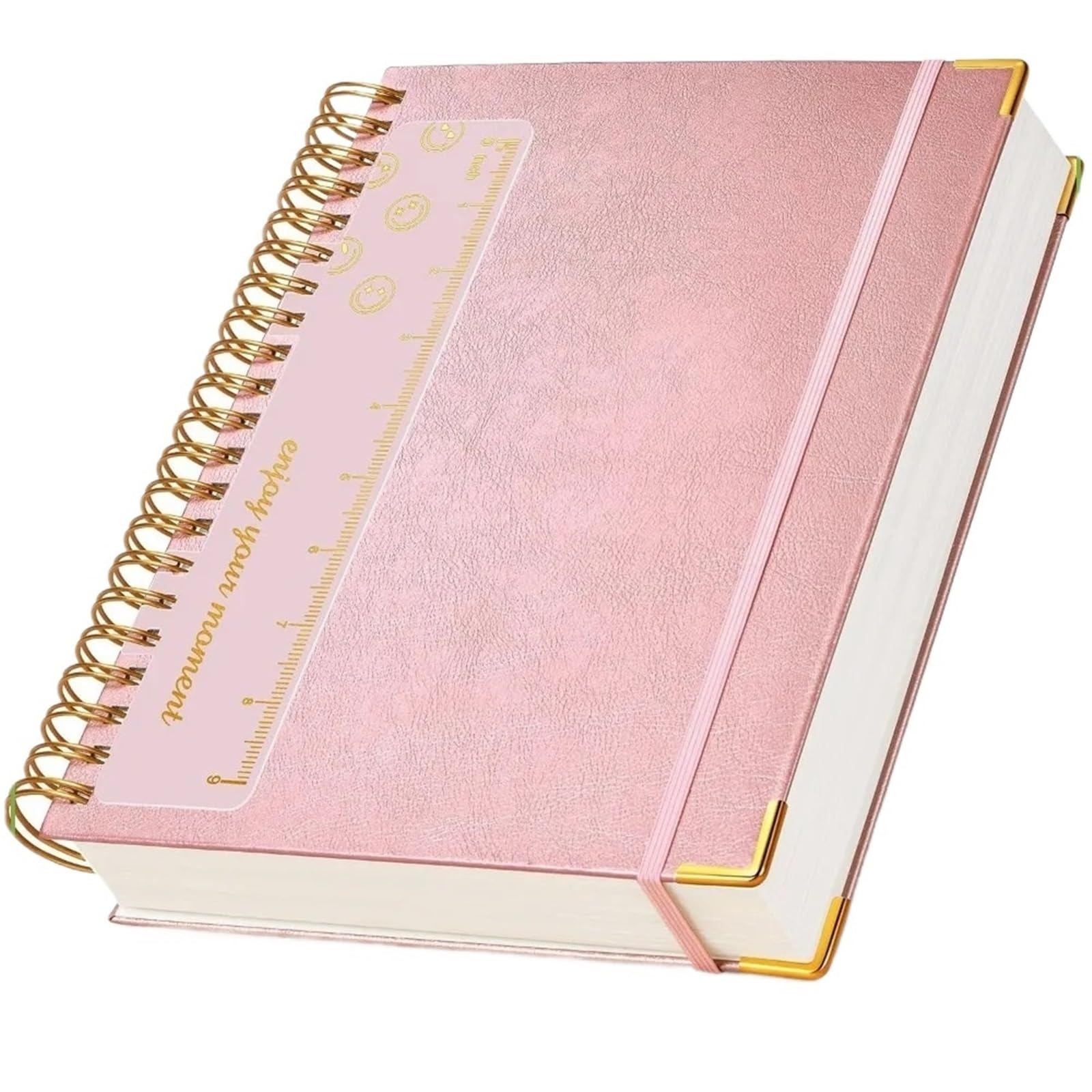 Hardcover-Spiralnotizbuch, 21,6 x 27,9 cm | 300 Seiten dickes Papier, rosa