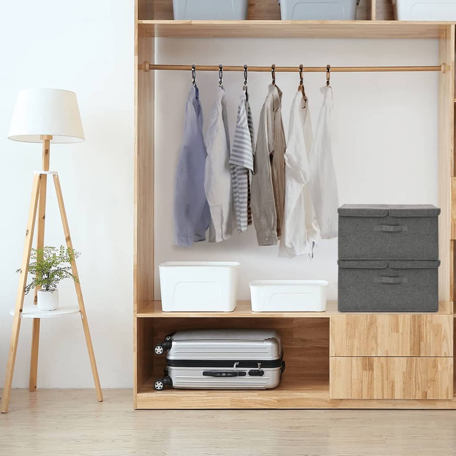 ZEYUAN Aufbewahrungsboxen 2 STK Spielzeugkiste, Aufbewahrungskiste, Kleideraufbewahrung, Kleideraufbewahrung & Organisation, Stoff 50x30x25 cm Anthrazit