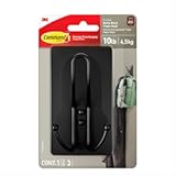 Command X-Large Matte Black Triple Hook, 1 Hook, 3 Strips, Damage-Free Hanging Wall Hooks with Adhesive Strips, No Tools Wall Hooks for Hanging Decorations in Living Spaces