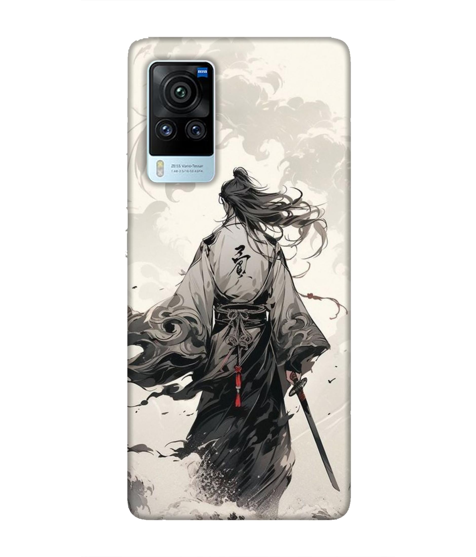 AnjaneyArt "Samurai with Katana Drawing Printed Hard Mobile Back Cover for VIVO X60 PRO, Designer Slim & Stylish Premium Cover