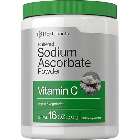 Sodium Ascorbate Vitamin C Powder | 16 oz | Buffered | Vegan, Vegetarian, Non-GMO, Gluten Free | by Horbaach