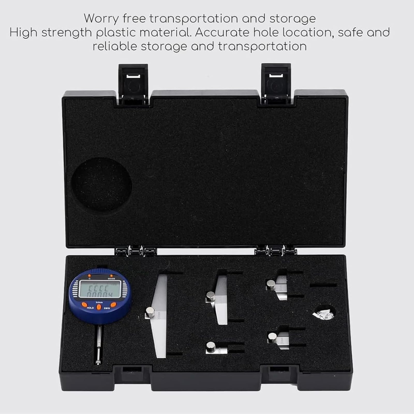 Medidor de radio digital, herramienta de medición de alta precisión con pantalla, desplazamiento de longitud 0-13 mm, rango de radio 5-9999,9 mm, conmutación de 2 modos, 5 mandíbulas de medición