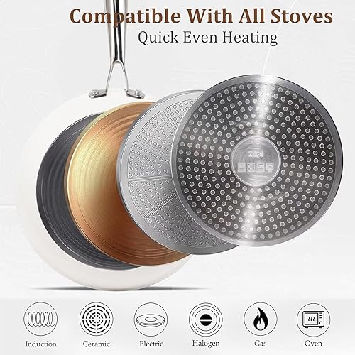 Miniatura 7 de Juego de utensilios de cocina de cerámica de 13 piezas, juego de utensilios de cocina de aluminio de calibre pesado, interior de cerámica saludable,