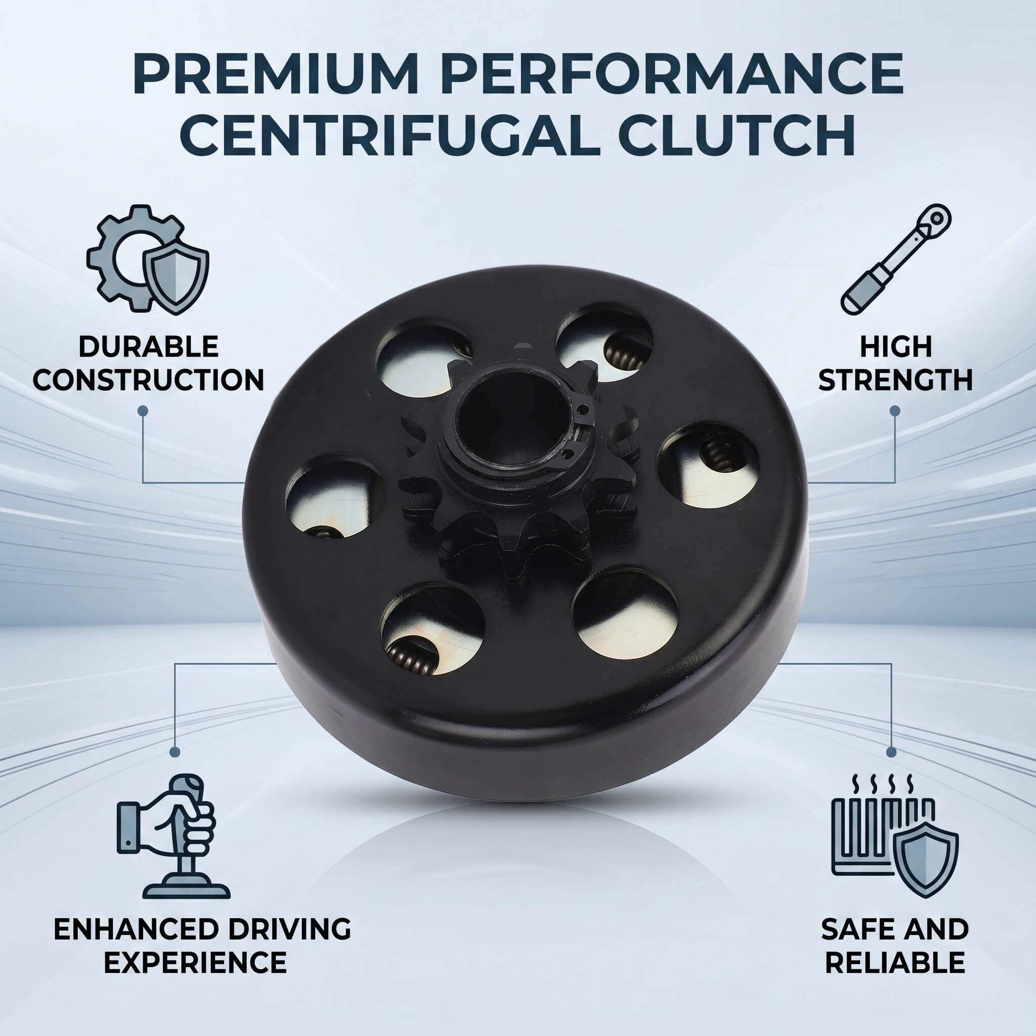 Cocoarm Zentrifugalkupplung, Premium Metal Go Kart Clutch mit Drehmoment für 420 Ketten 20mm 10T Mini -Fahrräder und Go Karts