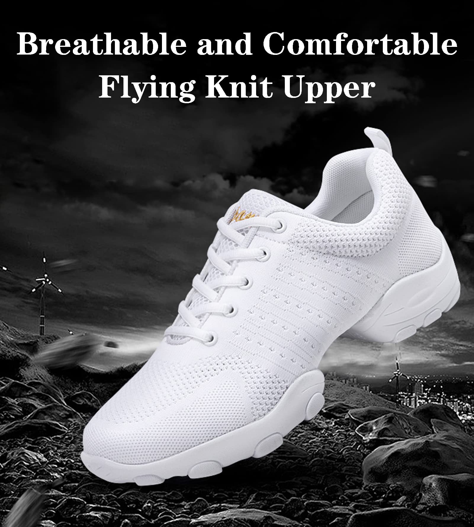 Scarpe da Ballo da Uomo, Scarpe da Ballo Sportivo Casual, Adulto da Uomo Intrecciata Intrecciata Intrecciata Morbida Fitness Fitness Quattro Stagioni Scarpe da Ballo(42 EU, White)