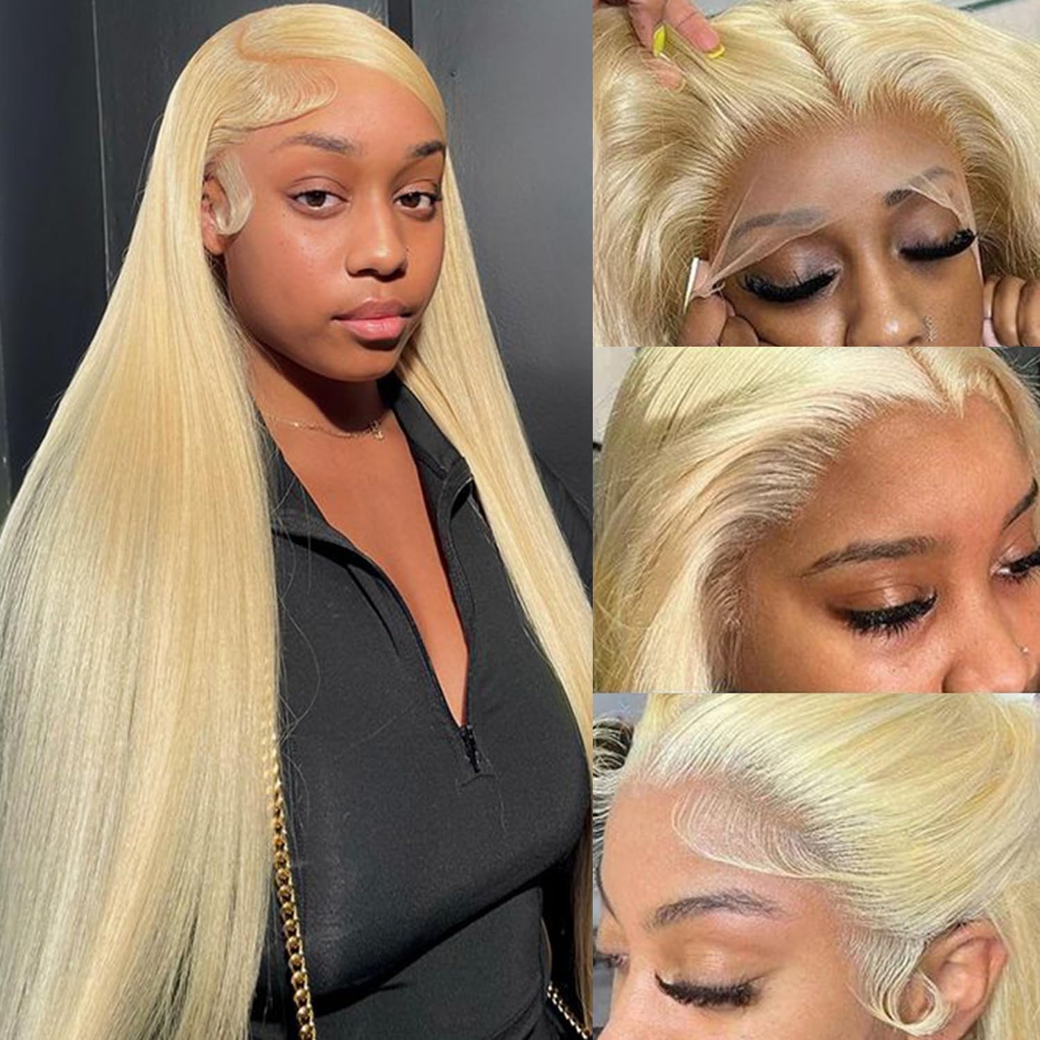 MARUOL 28 Inch 613 13x6 Lace Front Wig Human Hair Blonde Straight HD Lace Front Wigs Human Hair 200% Density Blonde Wig Human Hair For Women Pre