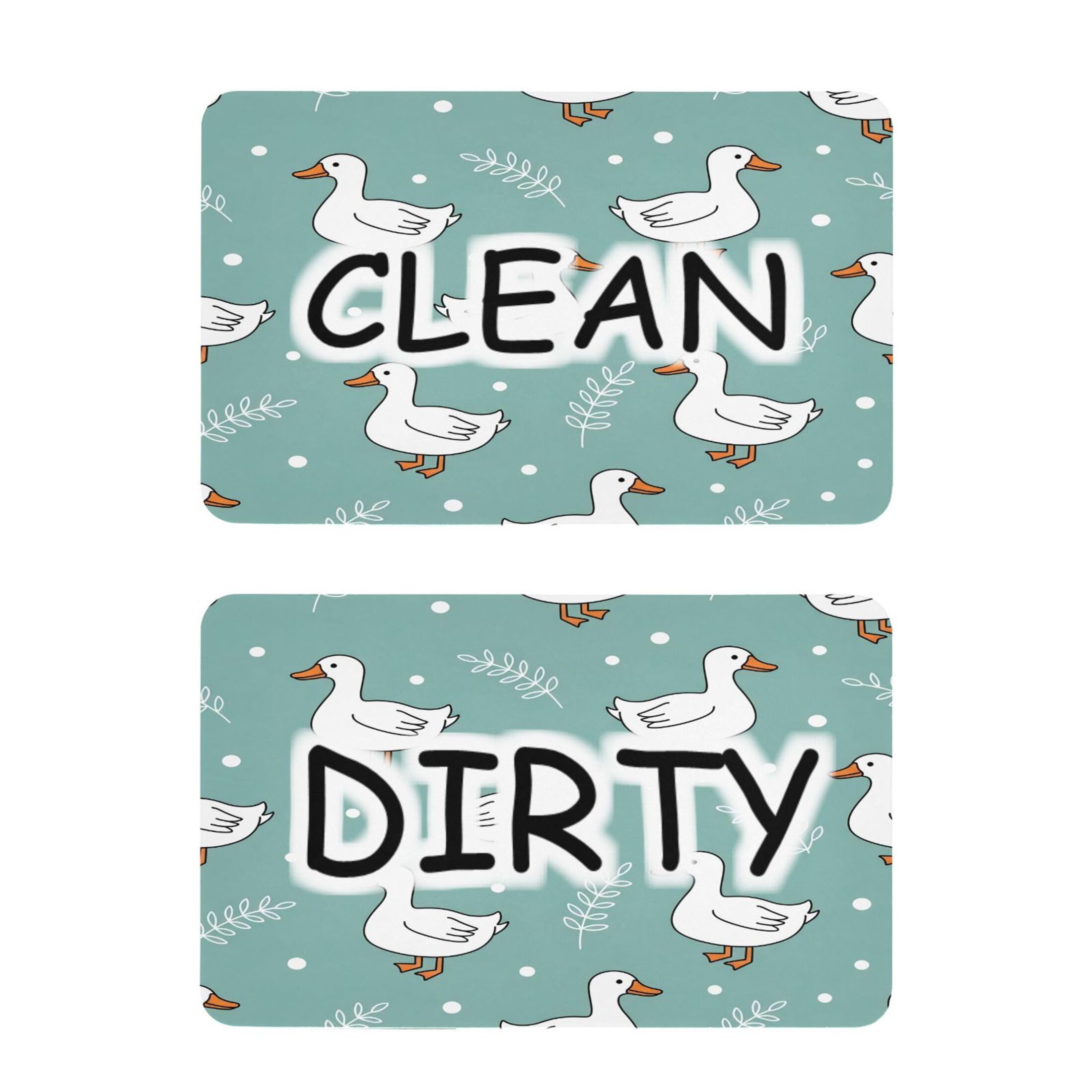Kutsu Dishwasher Magnet Clean Dirty Sign Indicator, Cute Duck Fridge Magnet, Easy to Read, 2 Pack