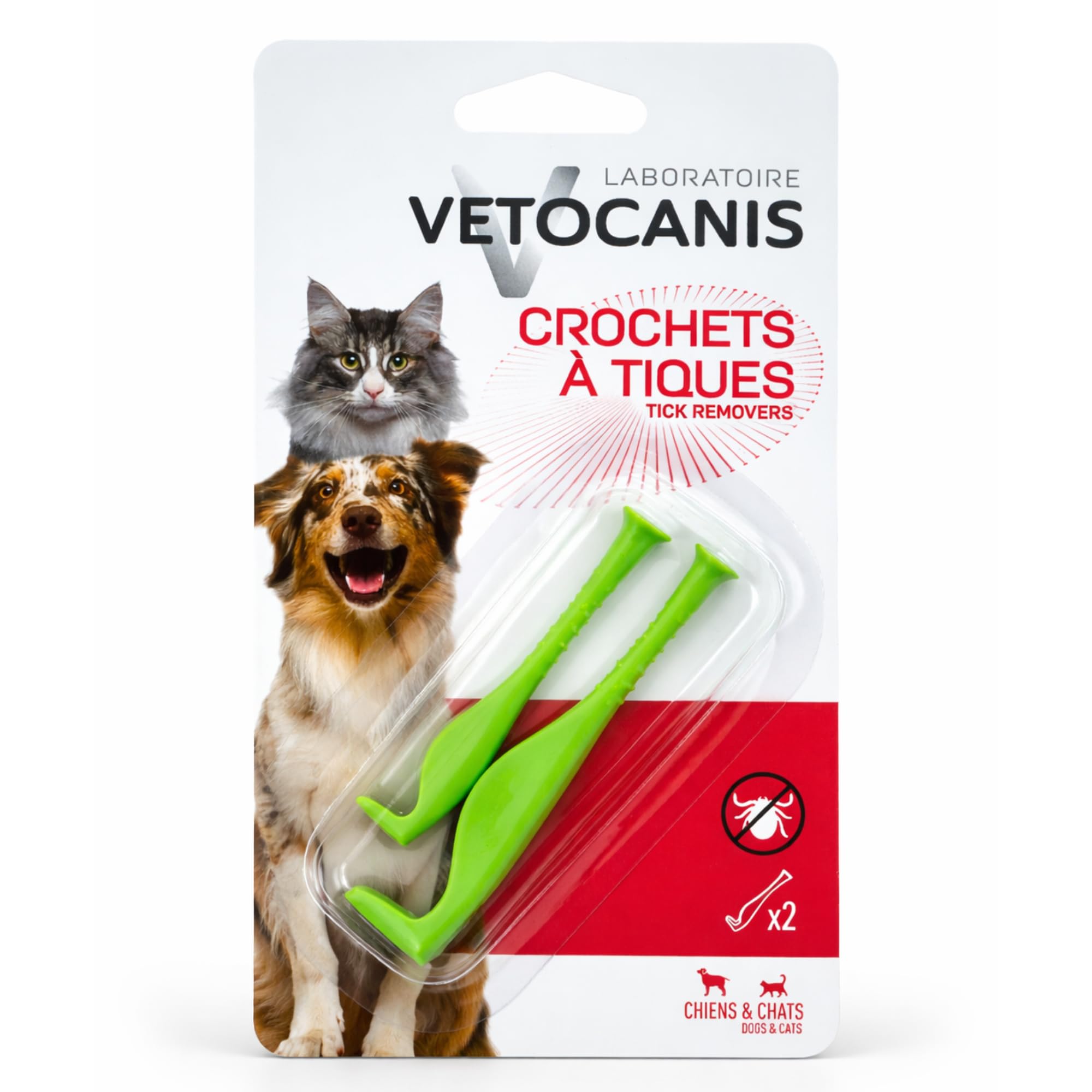 Crochet à tiques VETOCANIS pour balades sereines avec votre chien et chat