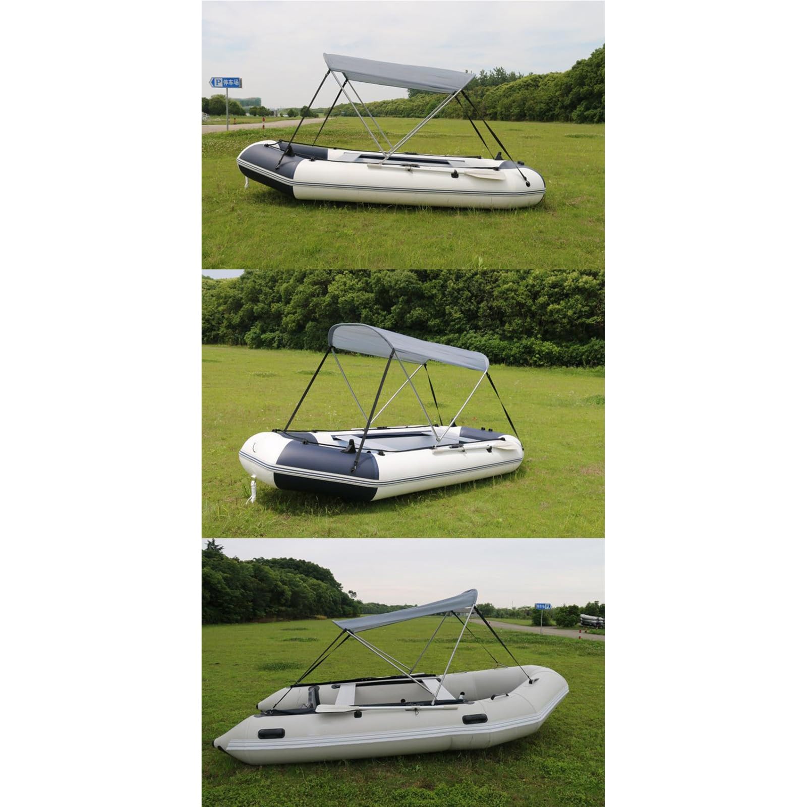 Tendalini Bimini per Barche, Copertura Barca con 2 Tendalini Parasole a Prua con Telaio in Alluminio, Dimensioni: 160 cm x 120 cm x 110 cm