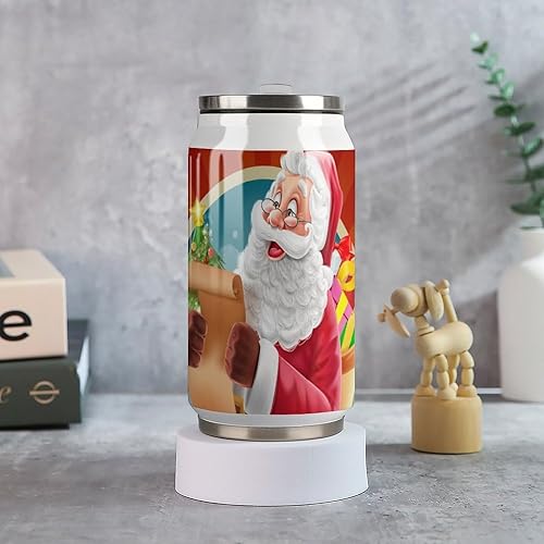 Vaso de Navidad de 10 onzas, acero inoxidable, con cita de Navidad, aislado al vacío con tapas y pajita, taza de viaje para agua, café de doble