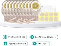 Vista 7 de Bolsas de colostomía, suministros de ostomía, bolsas drenables de una pieza para el cuidado del estoma de ileostomía, 0.787 in-2.362 in cortadas