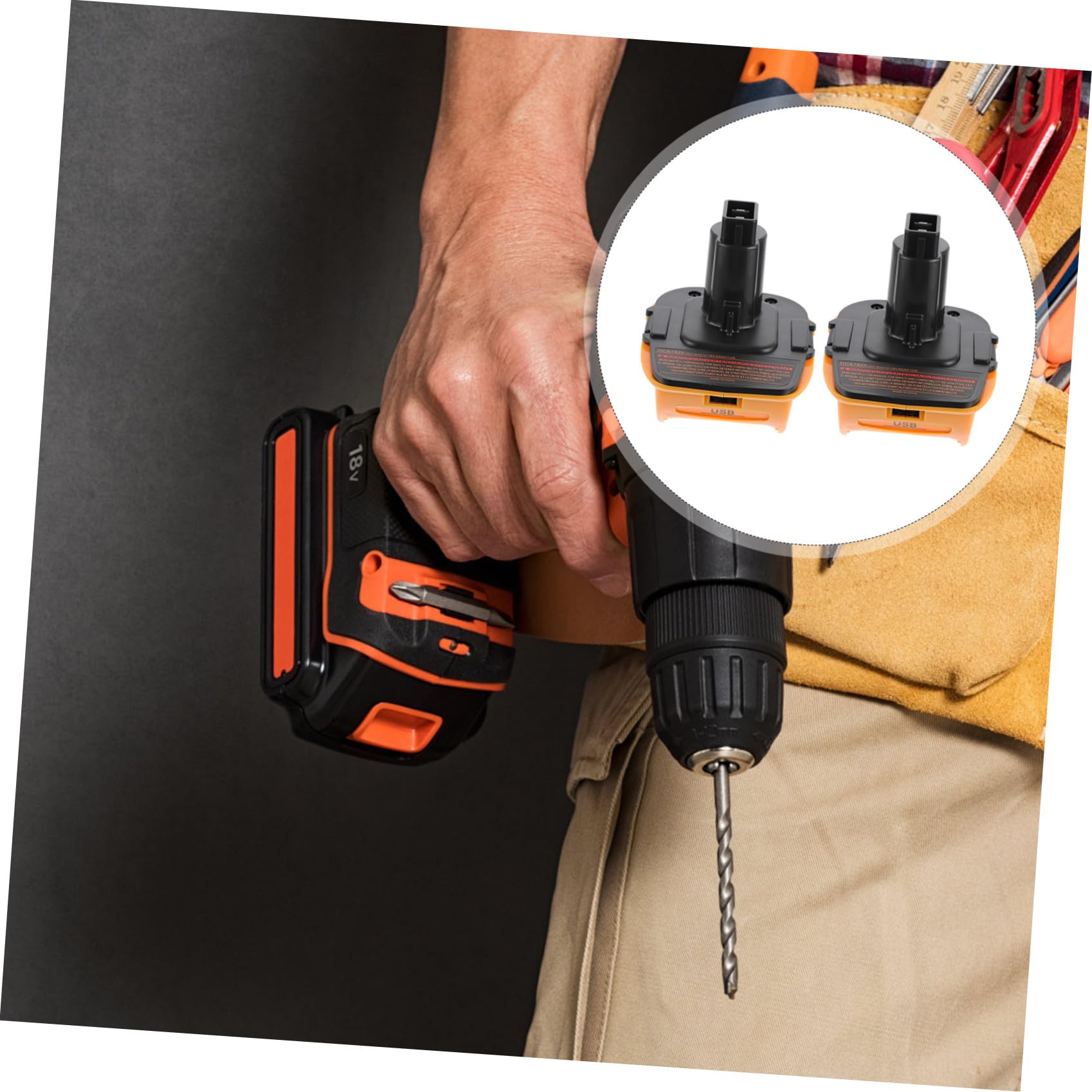 NUOBESTY 4 Set Adattatori Per Batteria Caricabatterie Per Auto Adattatore Per Caricabatterie Adattatori Alimentazione Doppia Batteria Ricambio Portatile Abs