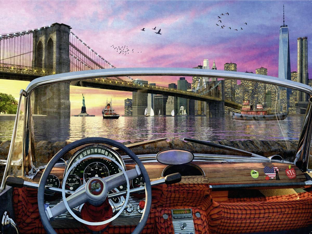 Ravensburger Puzzle, Puzzle 1000 Pezzi, Ponte di Brooklyn, Puzzle per Adulti, Puzzle New York, Puzzle Ravensburger - Stampa di Alta Qualità