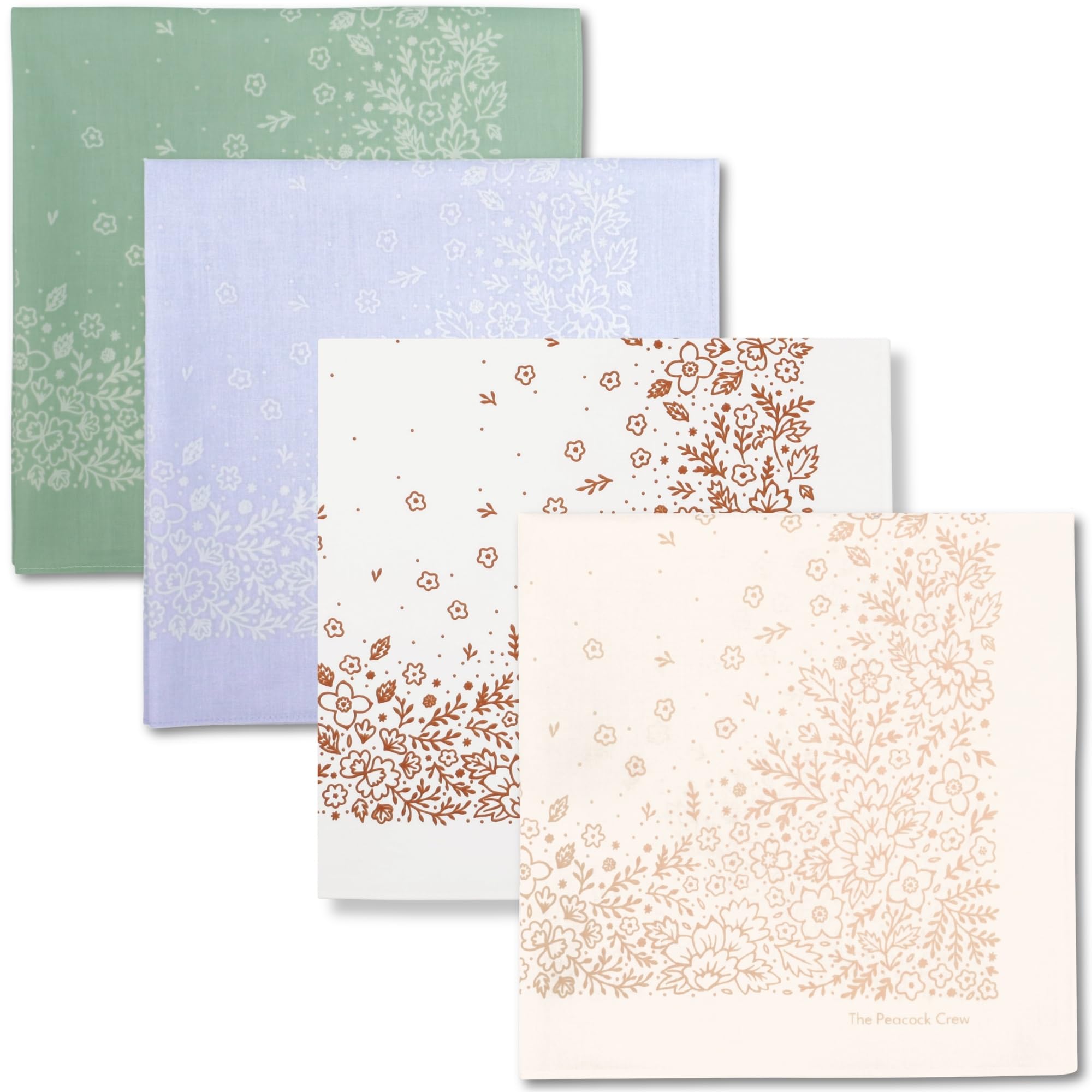 The Peacock Crew Premium Soft Cotton Bandanas Pack for Men and Women Paisley 22 x 22 inches