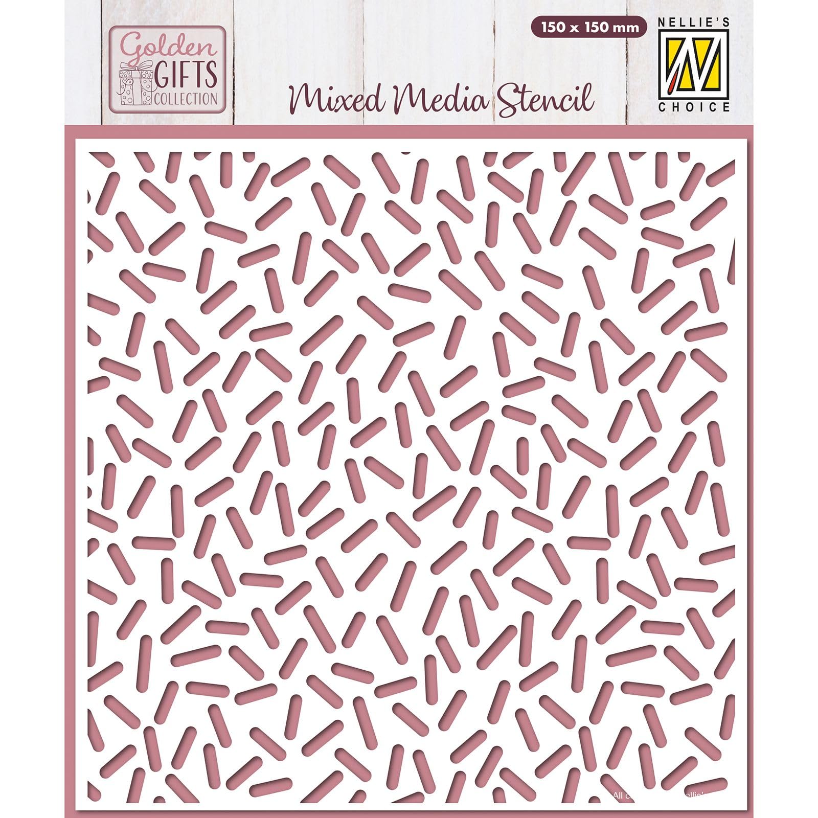 Nellie's Choice Stencil Confetti - Reusable Stencil for Crafts of 5.9 x 5.9" (15 x 15 cm) - Scrapbooking, Cardmaking and Other Papercrafts, White