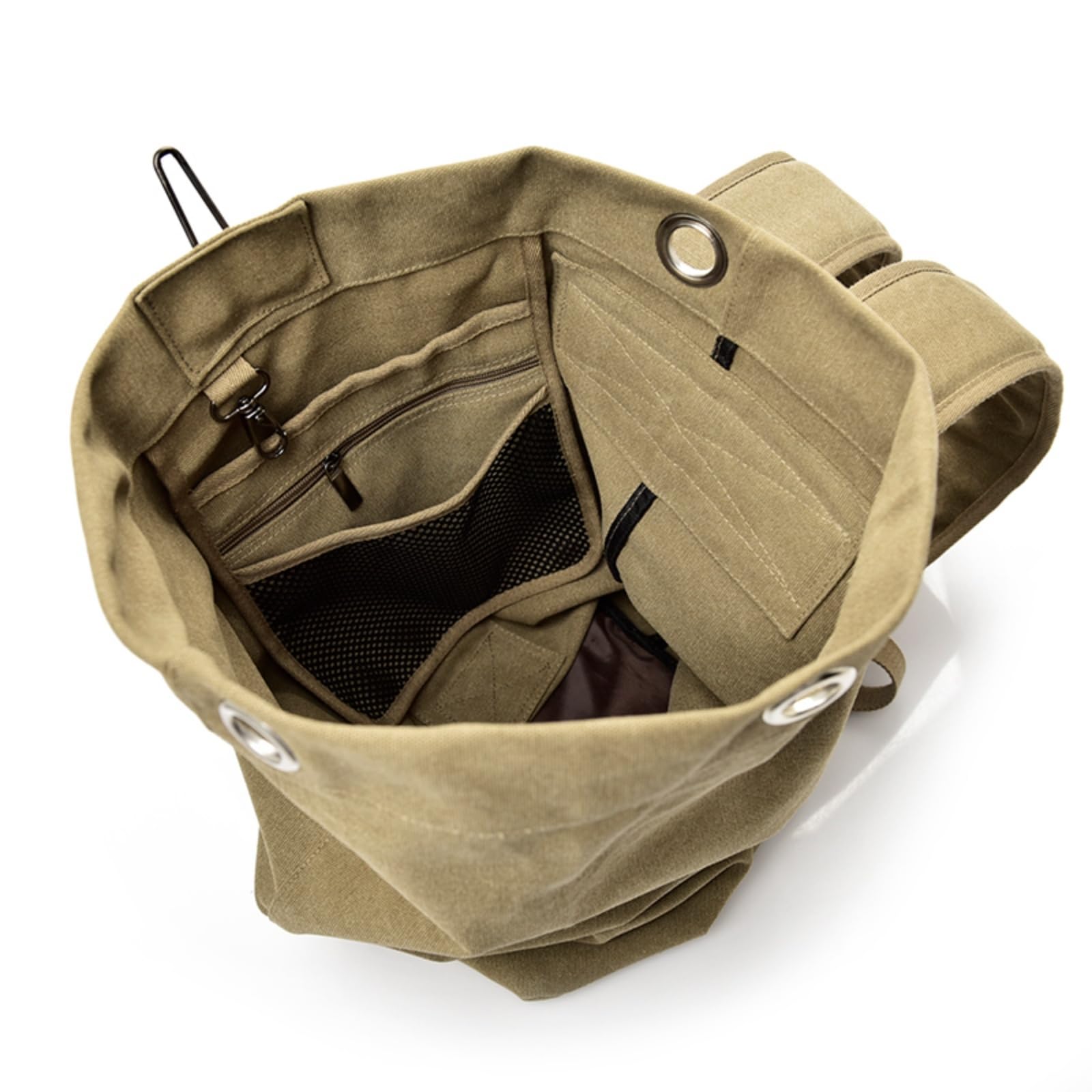 Mochila escolar Zaino A Secchio in Tela di Grande capacità per Gli Uomini, Borsa Spalla Multifunzionale Escursioni All'aperto E nel Fine Settimana Black-Big 30x55x20cm