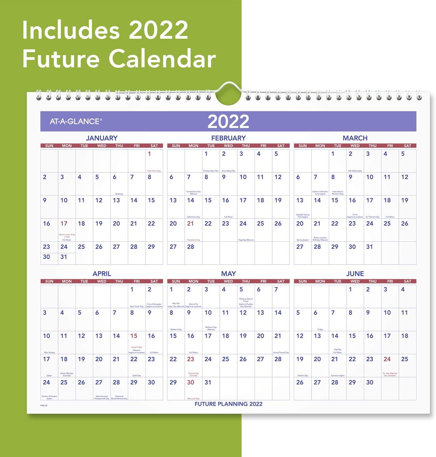 2021 Wall Calendar by AT-A-GLANCE, 15" x 12", Medium, Monthly, Wirebound (PM82821)