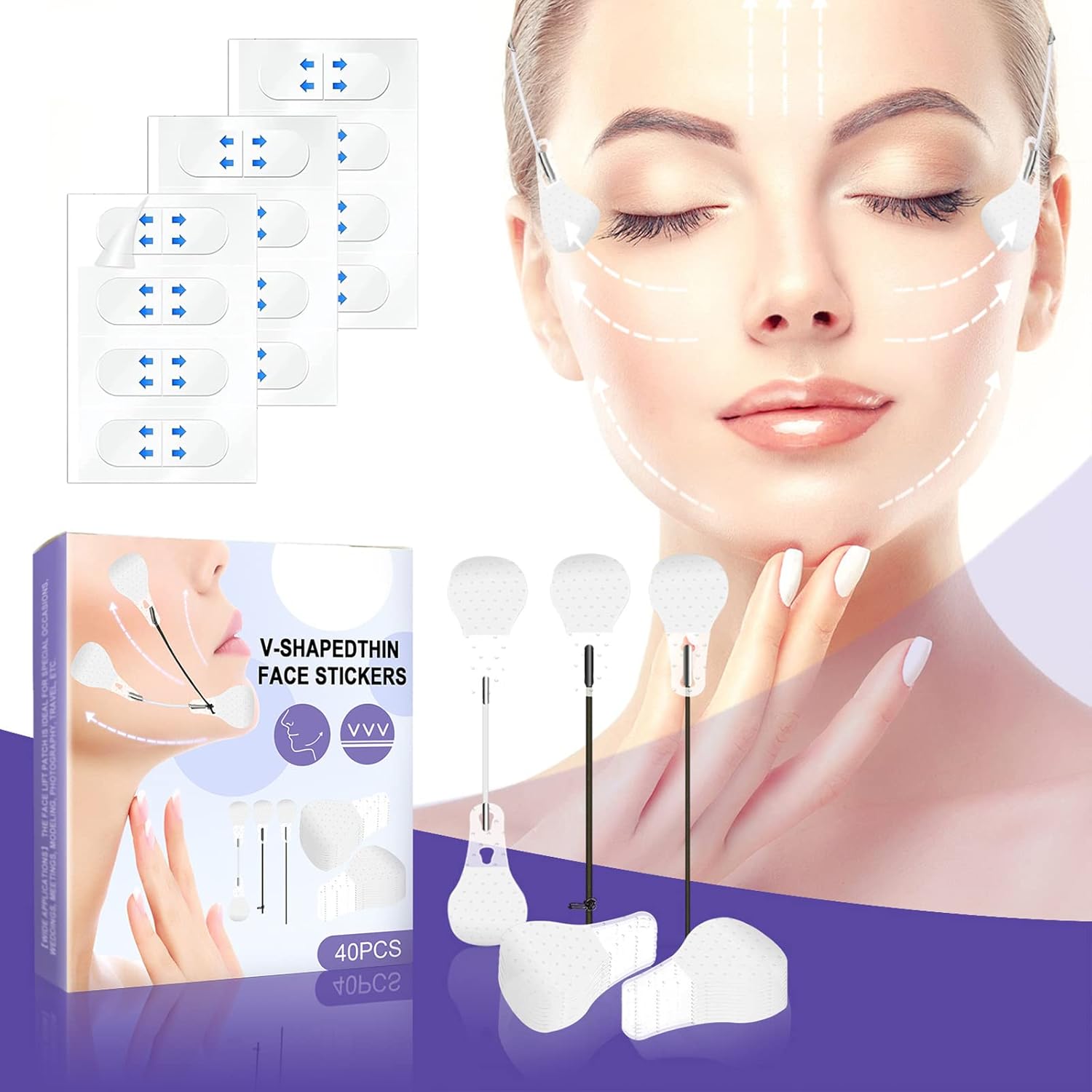 FAMALL Face Lift Tape, Face Tape For Lifting, 52 Pcs Lift Sticker For