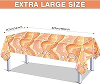 Vista 2 de Tiamon 3 Pieces Rainbow Plastic Groovy Tablecloths Retro Hippie Table Covers for Rectangle Table, Disposable Daisy Flower Rainbow Party Decorations