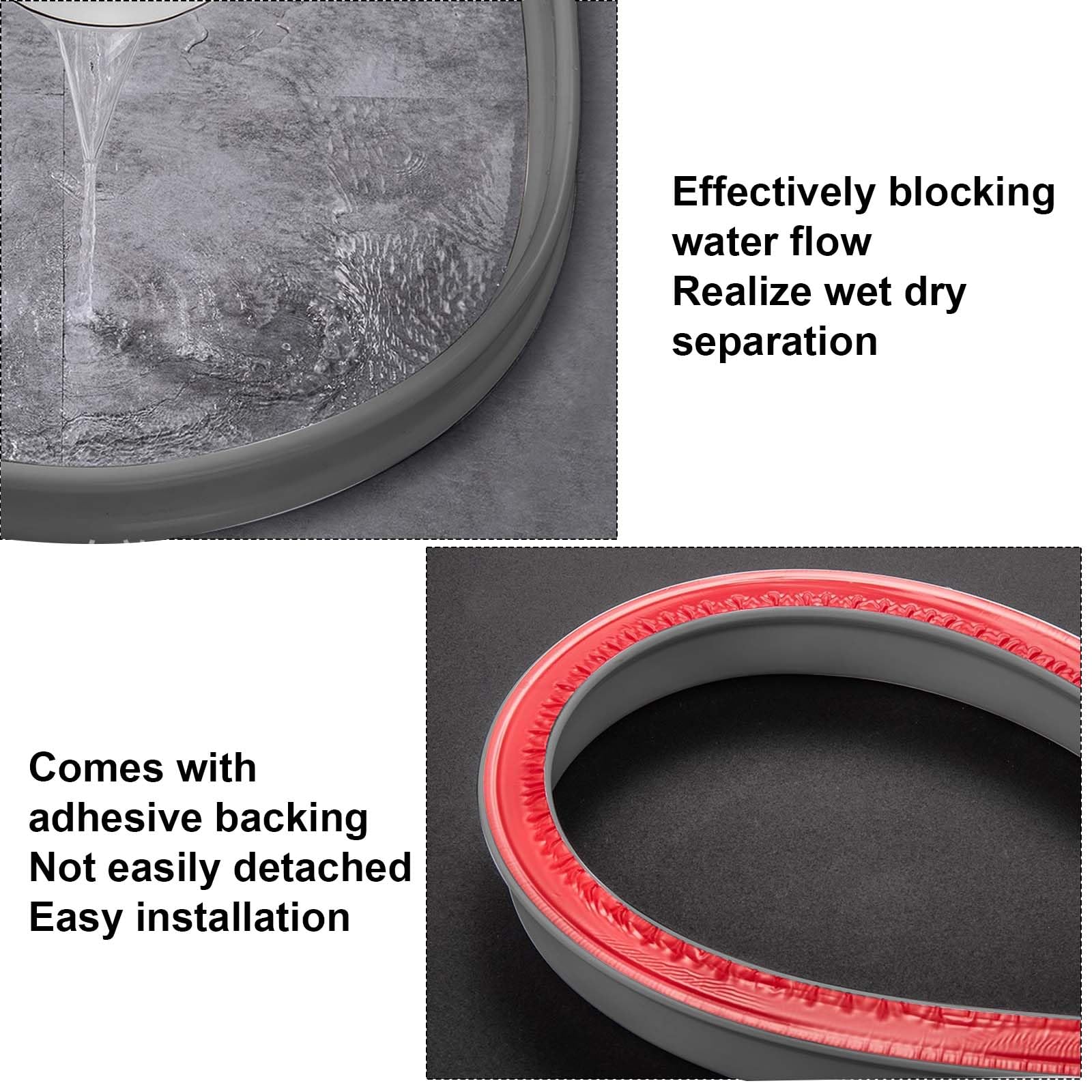 Silicone Doccia Autoadesivo 6m X 20mm - Barriera Antiallagamento Per Bagno E Cucina