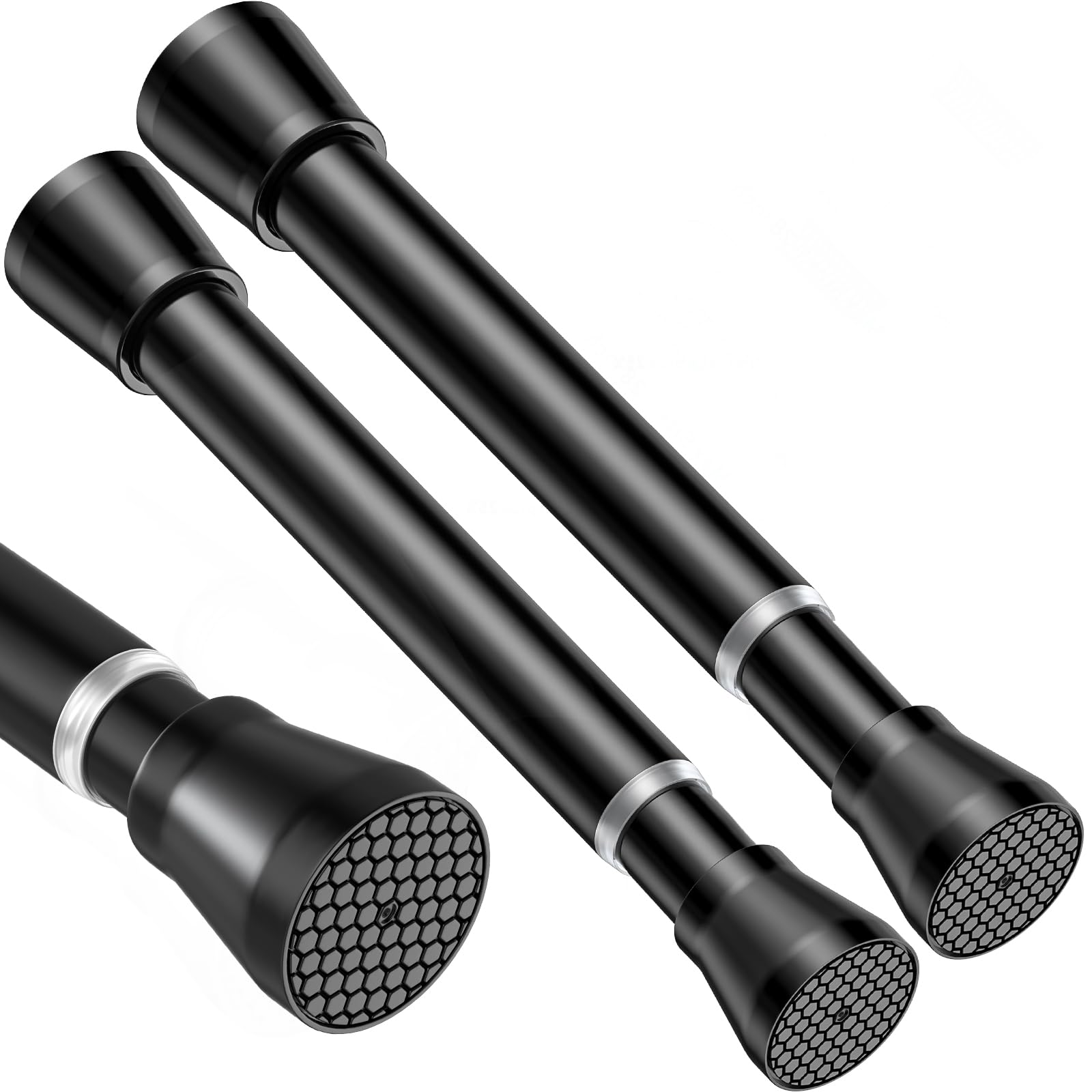 Photo 1 of 2 Pack Black Small Tension Curtain Rod 16-26 Inch