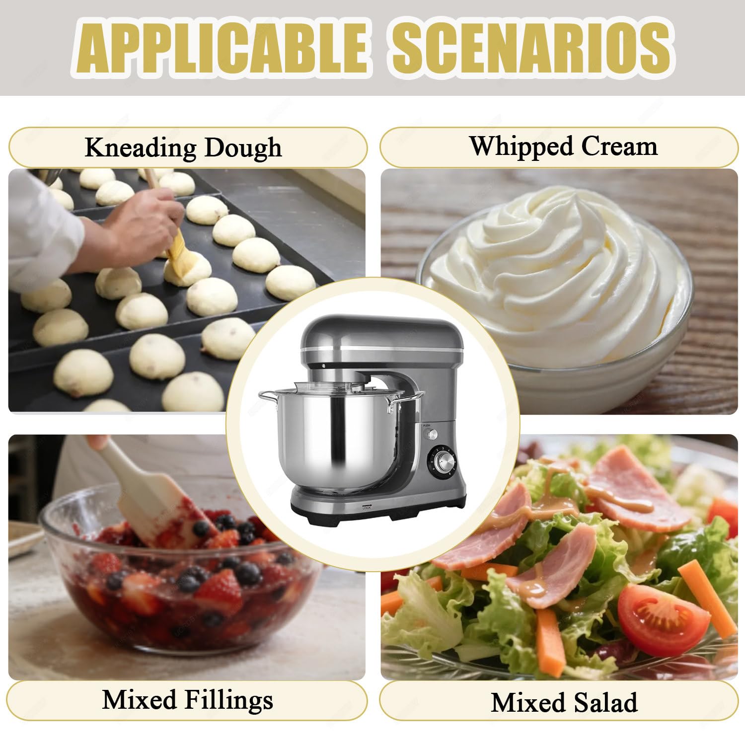 Impastatrice planetaria professionale automatica,frullatore multifunzione per pizza da 2000W,impastatrice da 11 litri con gancio impastatore,impastatrice elettrica per pane, torte, gancio, frusta