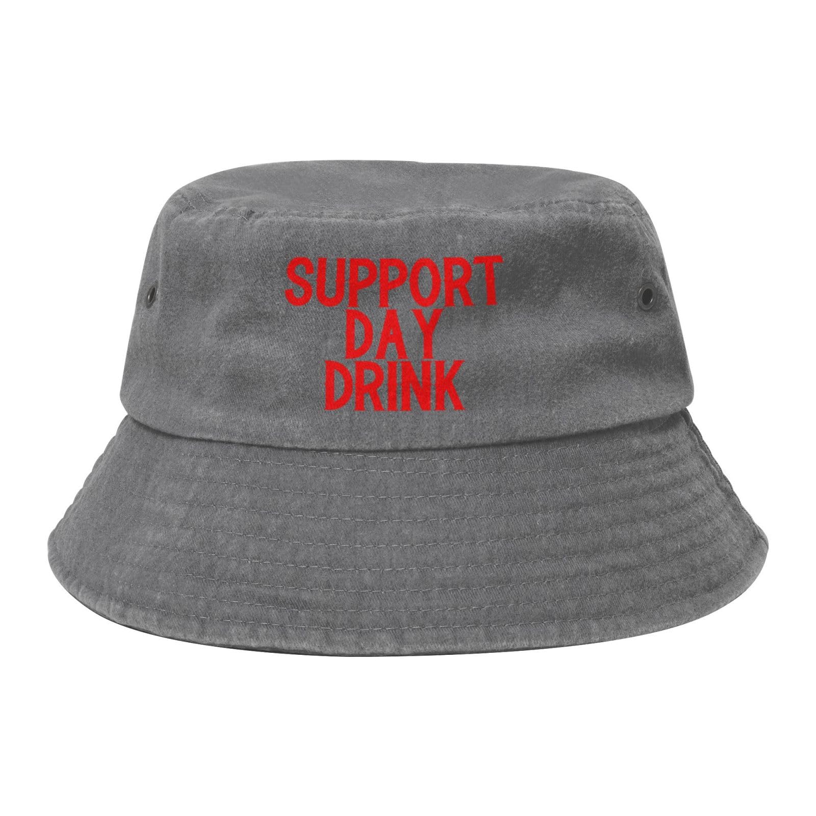 YVNUM Support Day Drink Bucket Hats for Women Men Trendy Washed Cotton Sun Hat for Beach,Golf,Fishing,Gray